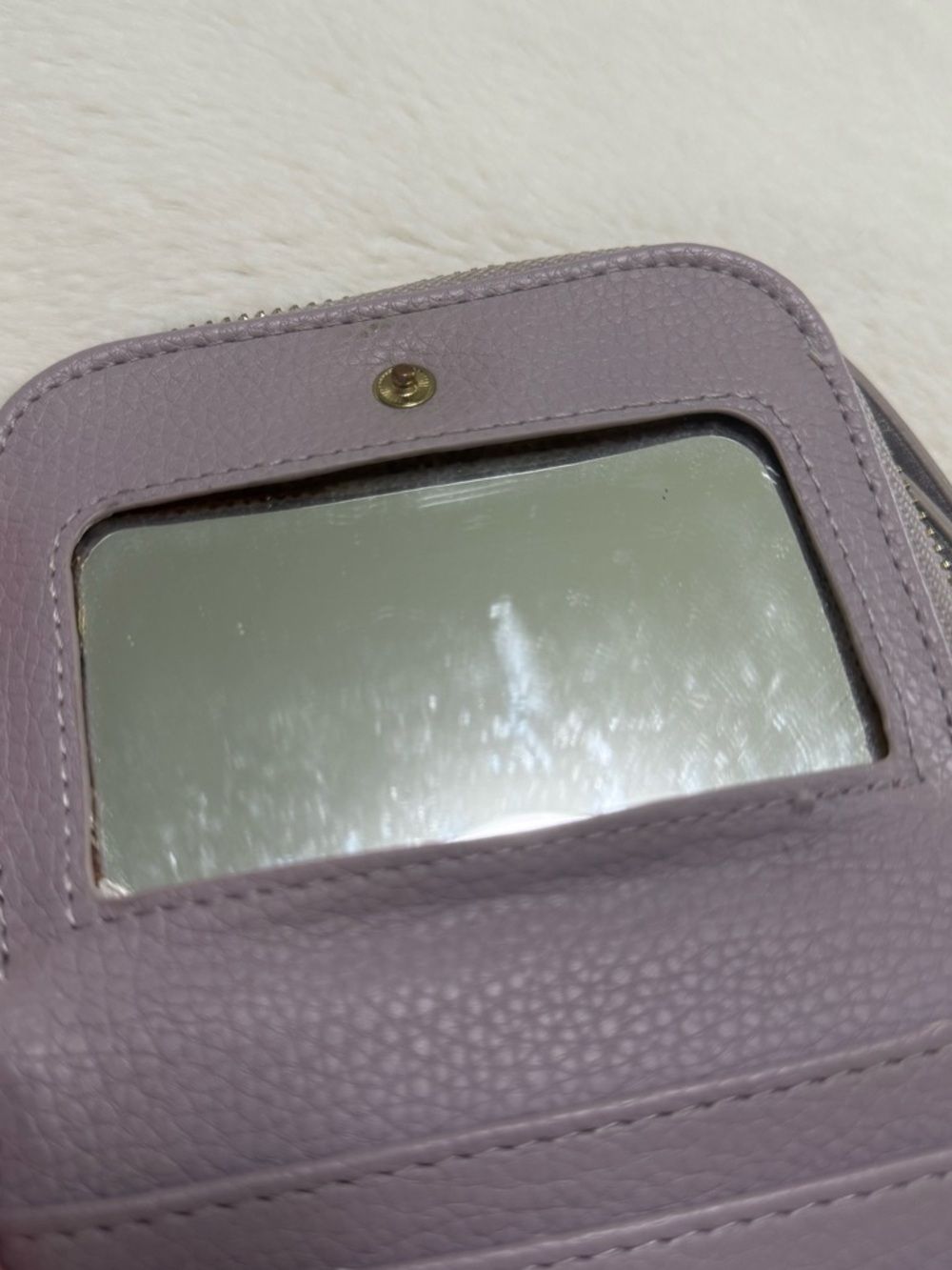 LOVE & LORE Leather Zip Wallet Lavender Size OS GUC - Picture 5 of 8